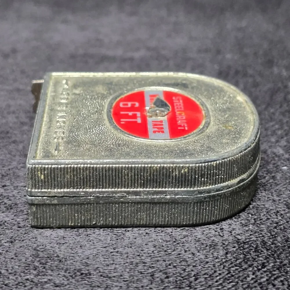 Vintage Silver Stanley White Tape 6 Foot Tape Measure & 2 Inches Made in USA - Picture 3 of 14